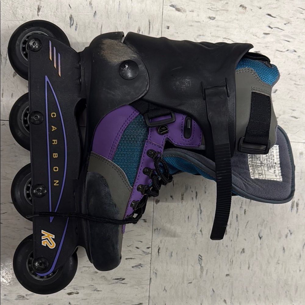Women's Carbon Inline Skates - Black, Purple, and Teal - Picture 2 of 7